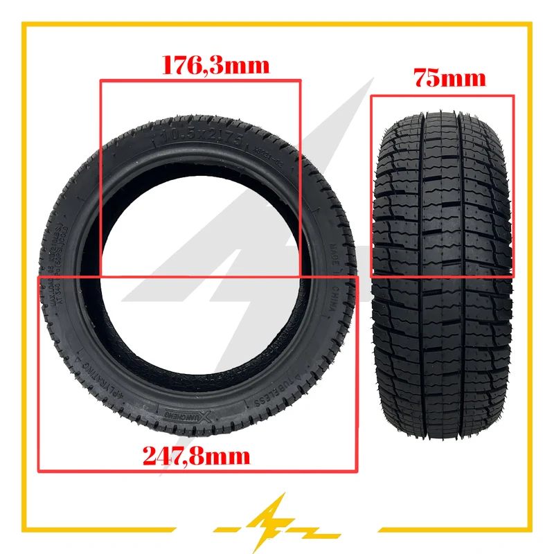 Cubierta rueda neumática para patinete eléctrico Xuancheng 10,5x2,75-7 Tubeless - ¡Conquista cualquier camino con tu patin!