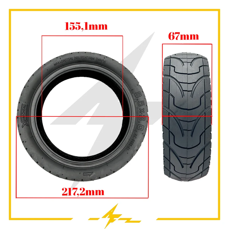 Cubierta rueda neumática para patinete eléctrico Xuancheng 8,5x3-6,1 Tubetype Cityroad – ¡Conquista cualquier camino con tu patin!