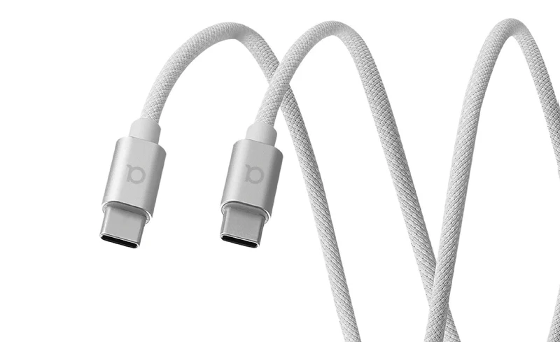Cable de carga USB-C trenzado de INTECAT (1,2 metros) - Plata
