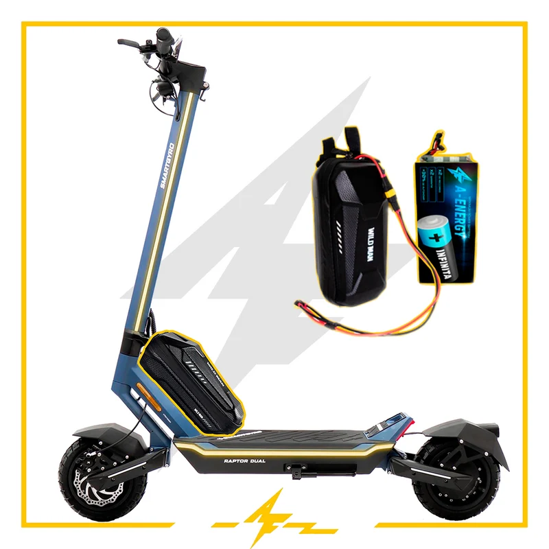 Batería externa de autonomía 48V para patinete eléctrico Smartgyro Raptor dual evo – Instalación fácil y autonomía superior con AF SCOOTERS