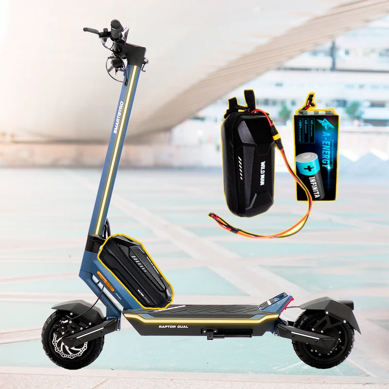 Batería externa de autonomía 48V para patinete eléctrico Smartgyro Raptor dual evo – Instalación fácil y autonomía superior con AF SCOOTERS