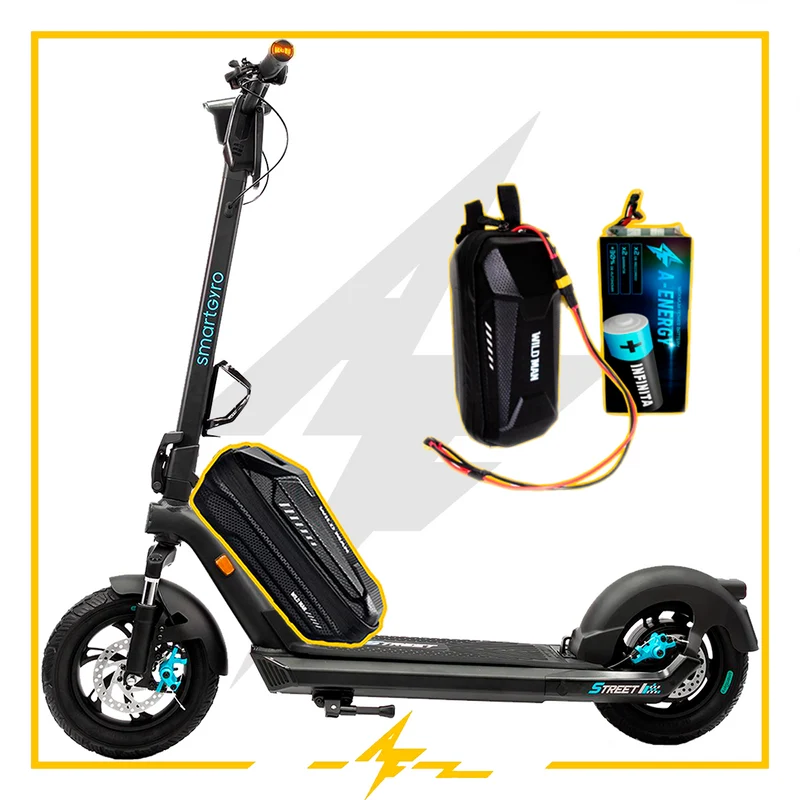Batería externa de autonomía 48V para patinete eléctrico Smartgyro Street – Instalación fácil y autonomía superior con AF SCOOTERS