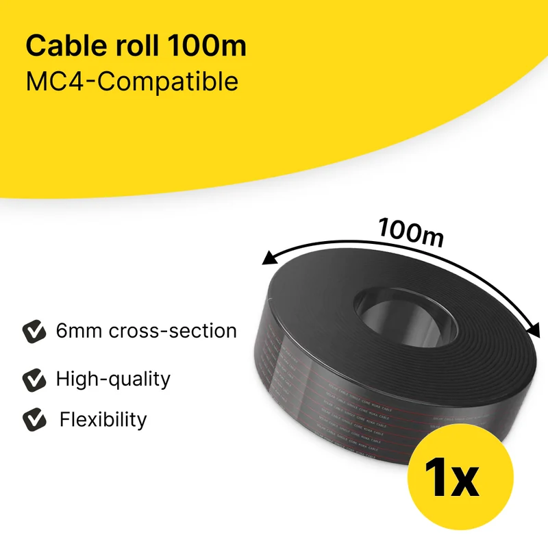 Rollo de cable compatible con MC4 – 100 m