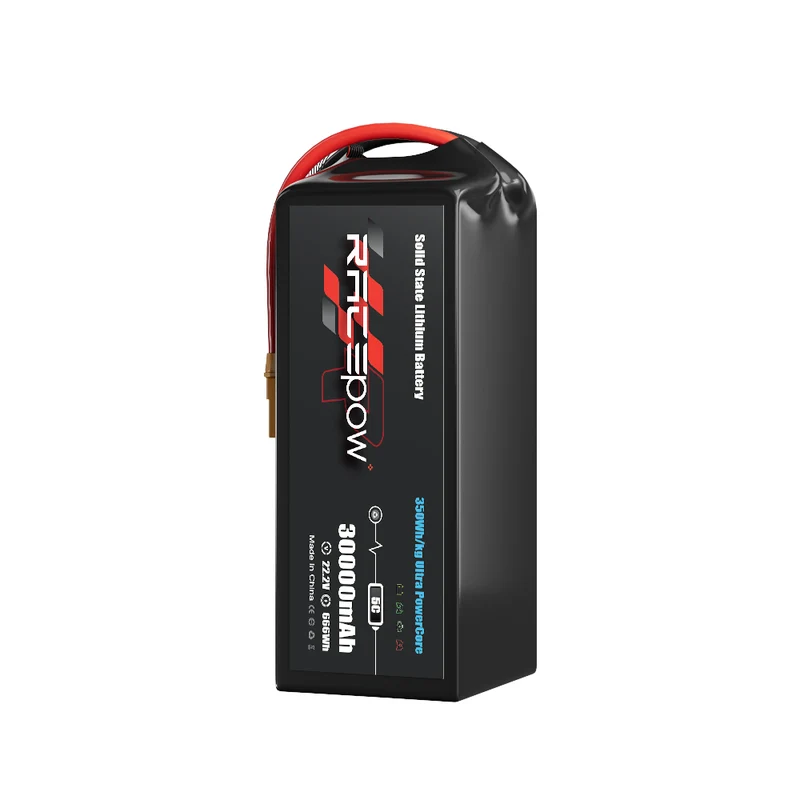 Batería semisólida de alta densidad energética de 350 Wh/kg, 30000 mAh, 22.2 V, 6S para drones multirrotor y VTOL de mapeo.