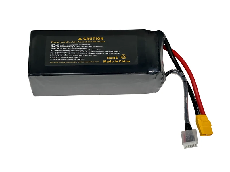Batería semisólida de alta densidad energética de 350 Wh/kg, 30000 mAh, 22.2 V, 6S para drones multirrotor y VTOL de mapeo.