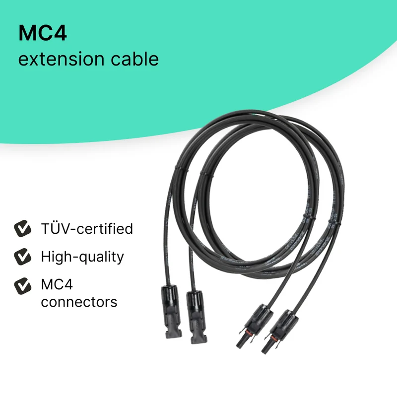 Cables de extensión MC4 para panel solar (par)