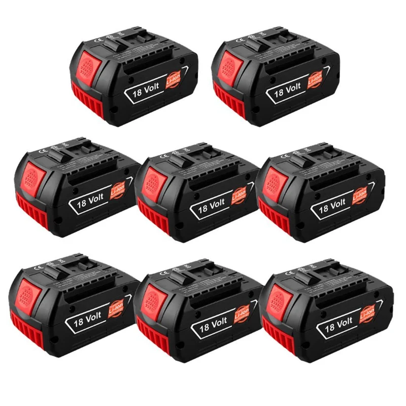 18V 5.5Ah 8 Stück Für Bosch BAT610G Li-ion Akku Ersatz mit LED /Kompatibel mit BAT609 BAT610G BAT618G BAT620 BAT621