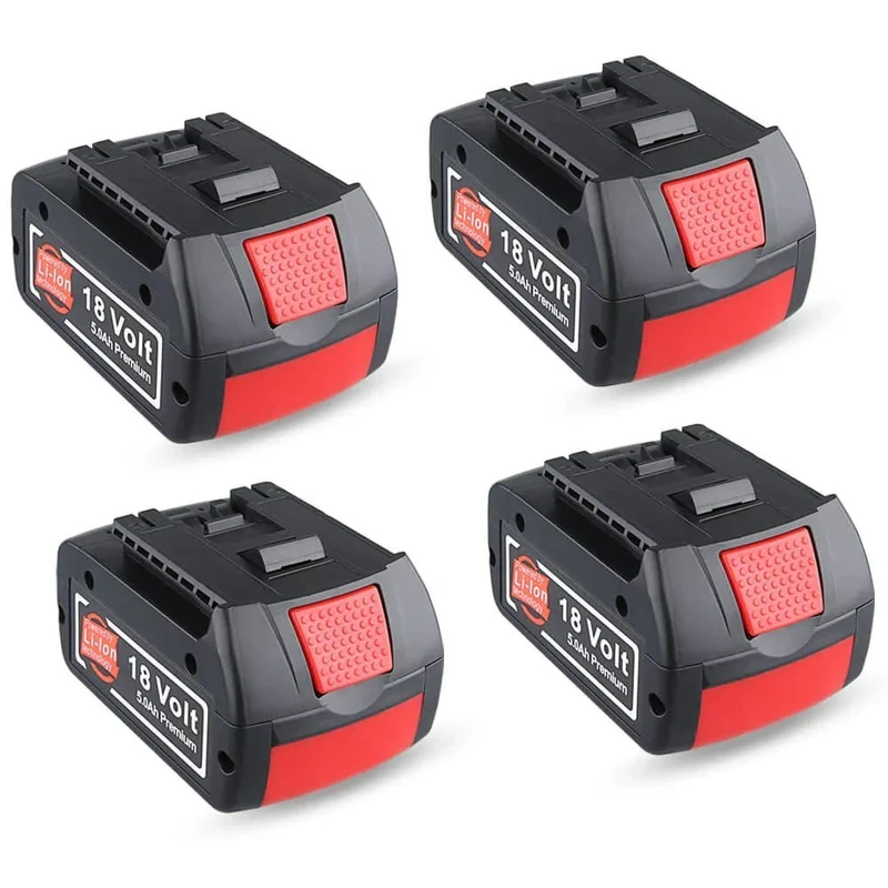 18V 5.5Ah 4 Stück Für Bosch BAT610G Li-ion Akku Ersatz mit LED / Kompatibel mit BAT609 BAT610G BAT618G BAT620 BAT621