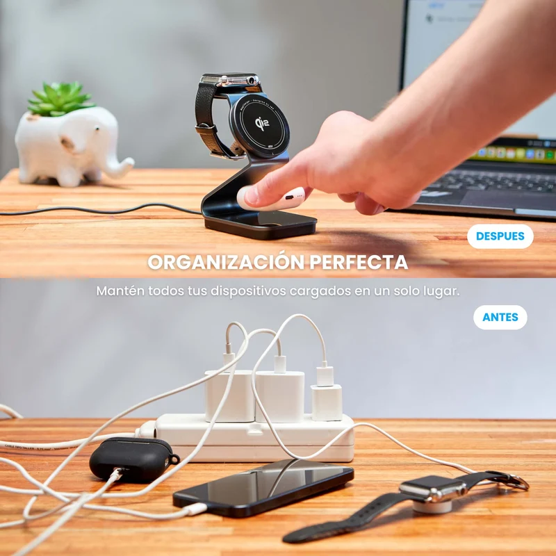 Combo MagSafe – Funda Carbon & Estación de Carga Inalámbrica 3 en 1 Qi2