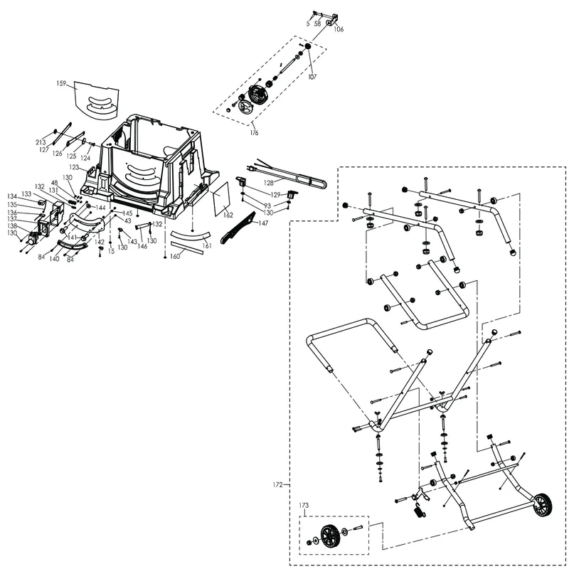 Evolution RAGE5-S Table Saw Spare Parts (Base and Legs Sections)
