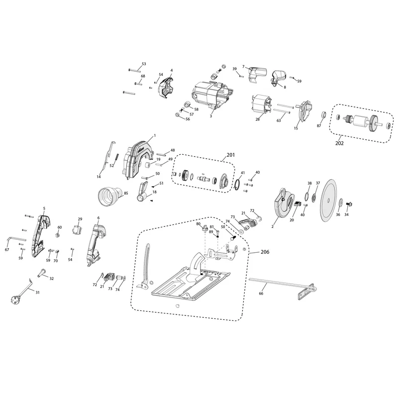 Evolution R185CCL Circular Saw Spare Parts