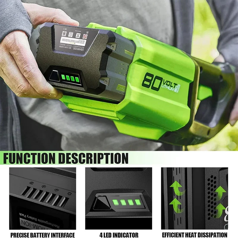 Greenworks 80V 5Ah Akku GBA80200 GBA80400