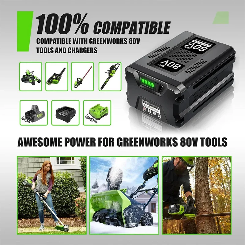 Greenworks 80V 5Ah Akku GBA80200 GBA80400