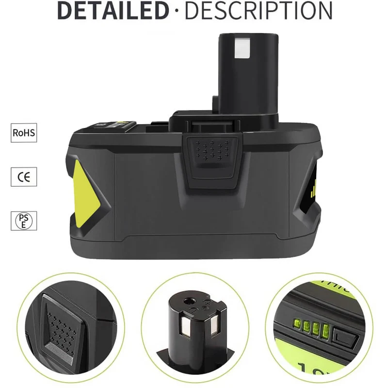 18V 9Ah Ersatzakku für Ryobi Lithium P102 P103 P105 P107 P108 P109 Ryobi ONE+ Cordless Tool