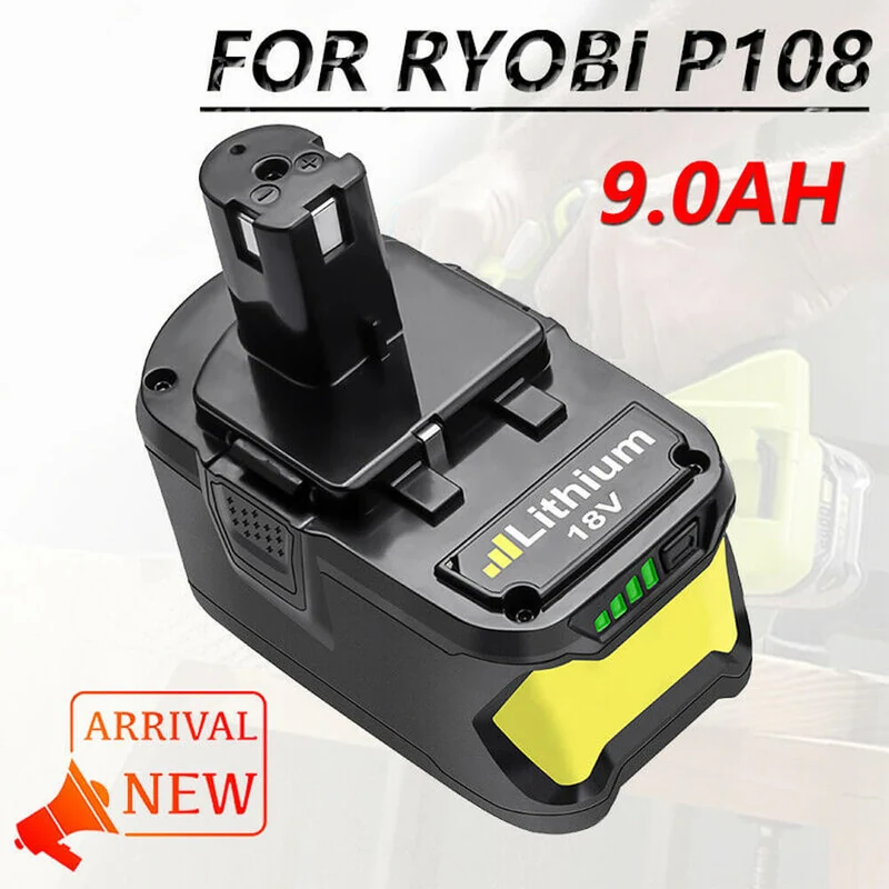 18V 9Ah Ersatzakku für Ryobi Lithium P102 P103 P105 P107 P108 P109 Ryobi ONE+ Cordless Tool