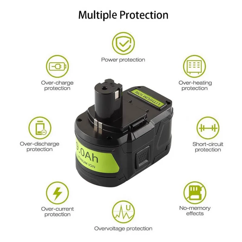 18V 9Ah Ersatzakku für Ryobi Lithium P102 P103 P105 P107 P108 P109 Ryobi ONE+ Cordless Tool
