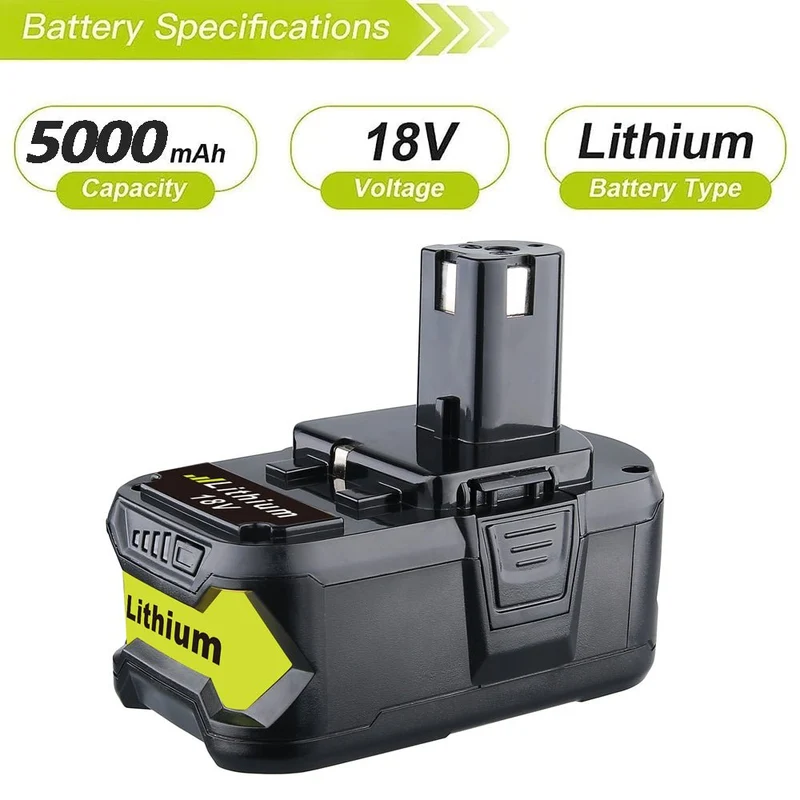 für Ryobi 18V 5Ah Ersatzakku Lithium P102 P103 P105 P107 P108 P109 Ryobi ONE+ Cordless Tool