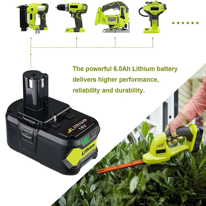 für Ryobi 18V 5Ah Ersatzakku Lithium P102 P103 P105 P107 P108 P109 Ryobi ONE+ Cordless Tool