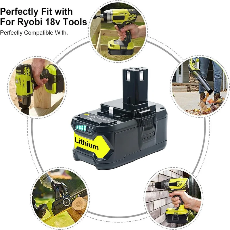 für Ryobi 18V 5Ah Ersatzakku Lithium P102 P103 P105 P107 P108 P109 Ryobi ONE+ Cordless Tool