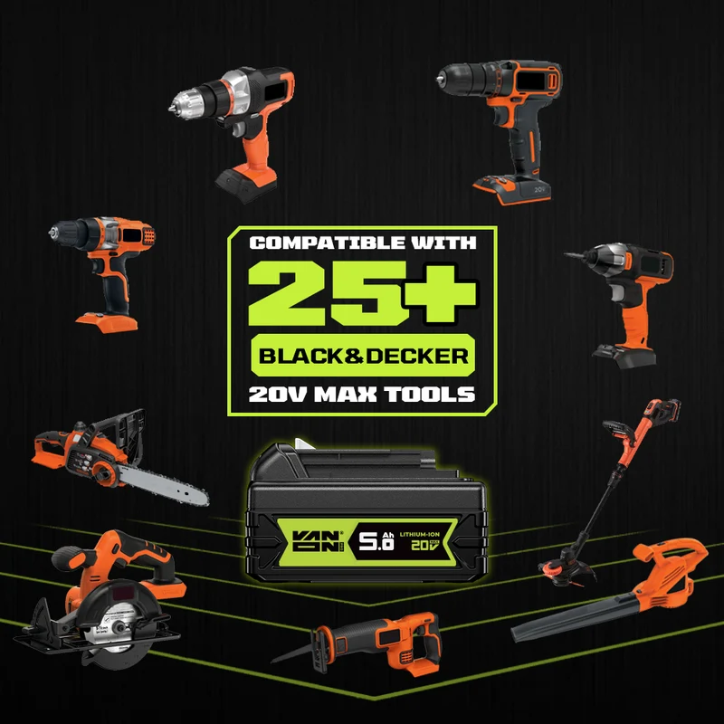 Für Black and Decker 18V LBXR20 Akku 5Ah Ersatz-VANON PRO