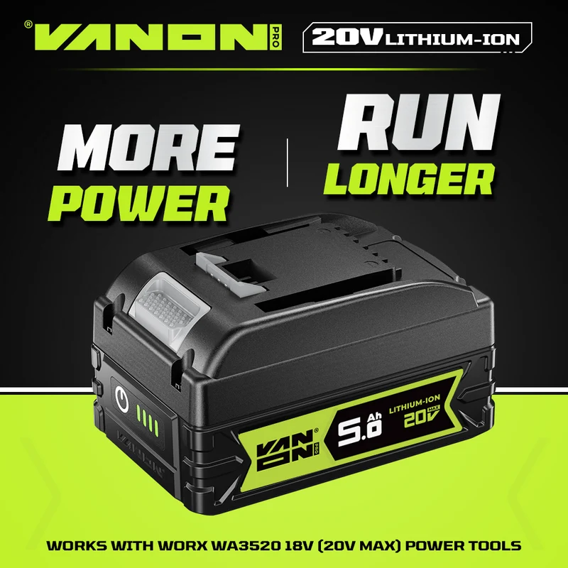 Für Worx 20V Max WA3520 Akku 5Ah Ersatz-VANON PRO