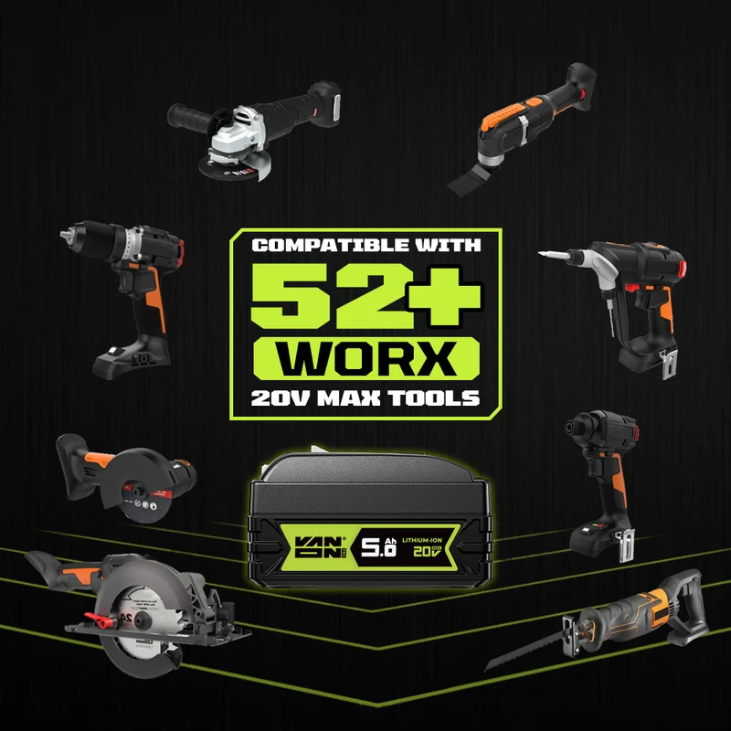 Für Worx 20V Max WA3520 Akku 5Ah Ersatz-VANON PRO