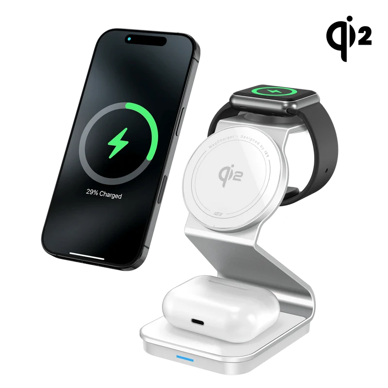 MagCharger Qi2 - Estación de Carga Inalámbrica 3 en 1