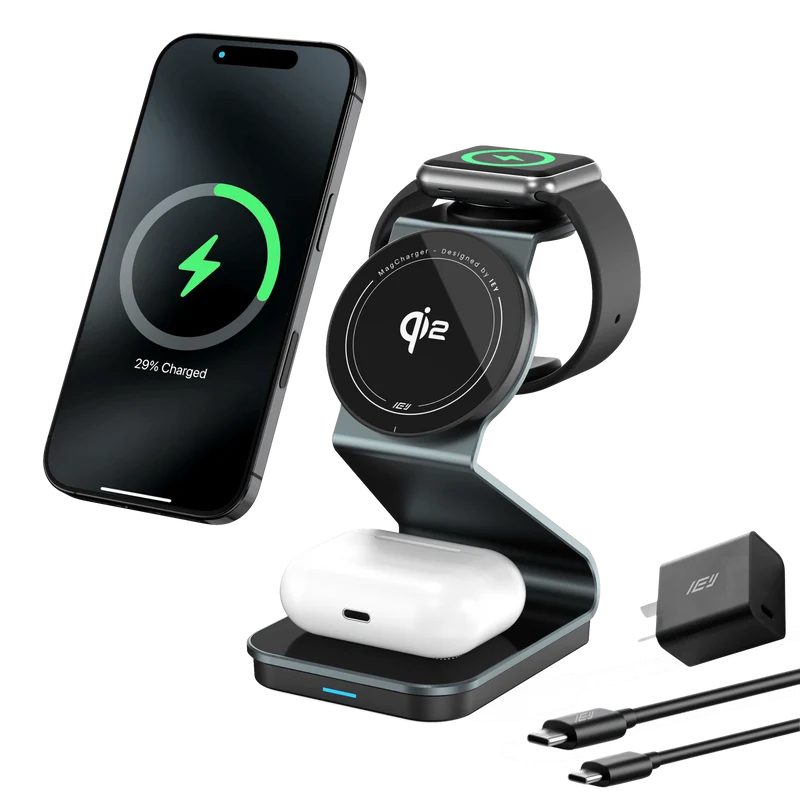 MagCharger Qi2 - Estación de Carga Inalámbrica 3 en 1