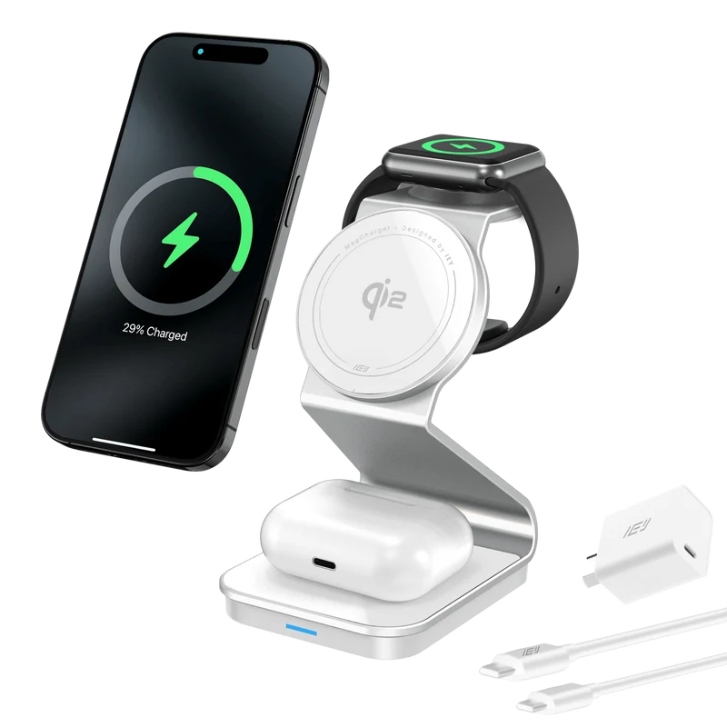 MagCharger Qi2 - Estación de Carga Inalámbrica 3 en 1