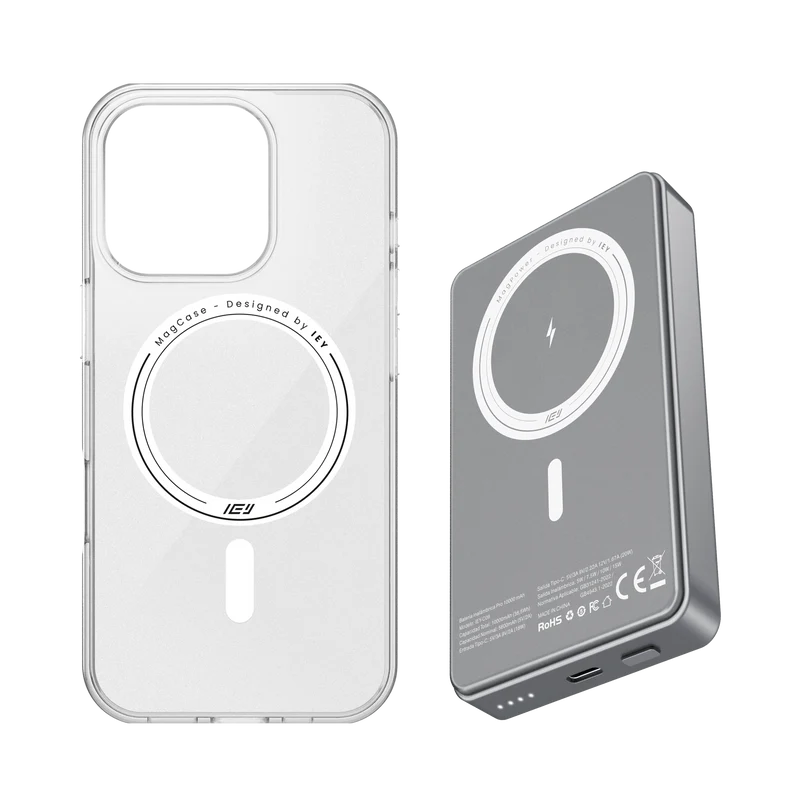 Combo MagSafe – Funda Transparente & Batería Inalámbrica Pro 10000 mAh
