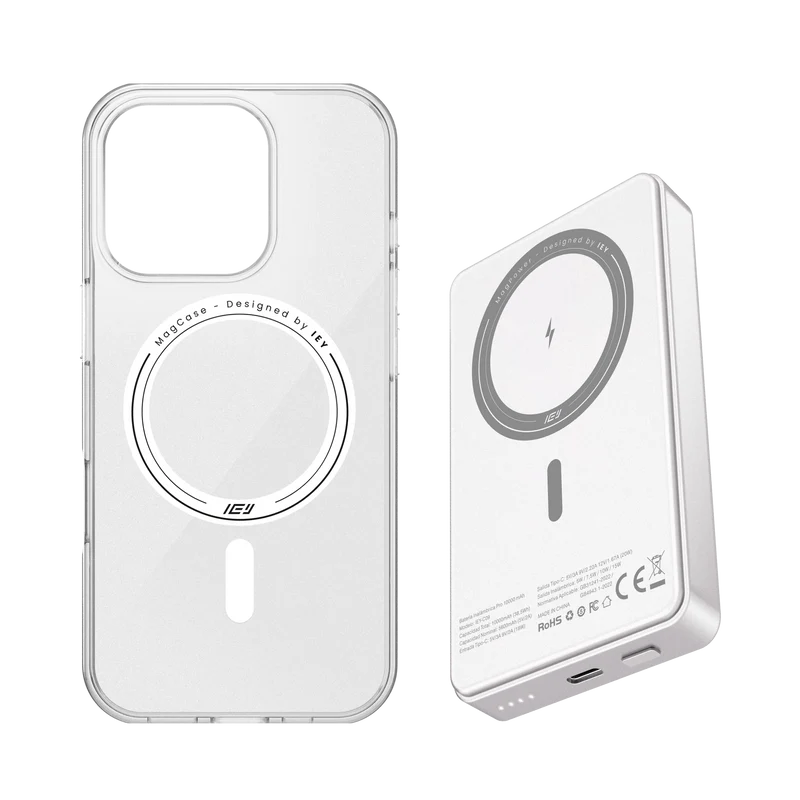 Combo MagSafe – Funda Transparente & Batería Inalámbrica Pro 10000 mAh
