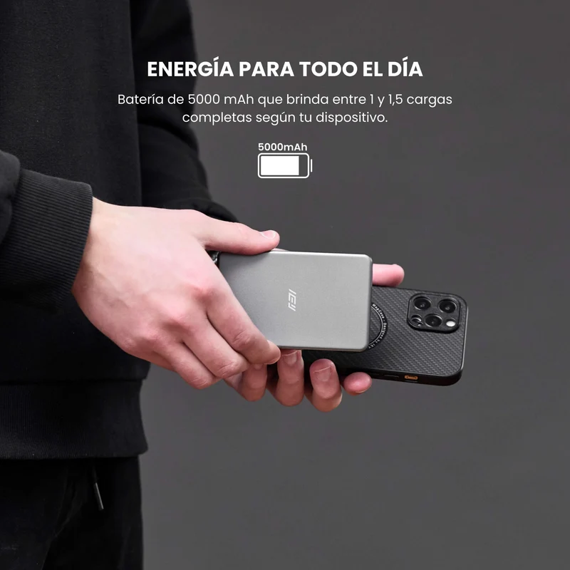 Combo MagSafe – Funda Carbon & Batería Inalámbrica Ultrafina 5000 mAh