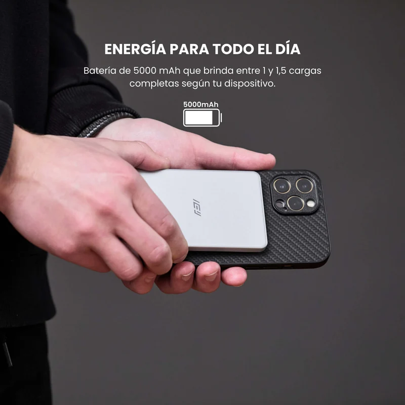 Combo MagSafe – Funda Carbon & Batería Inalámbrica Ultrafina 5000 mAh
