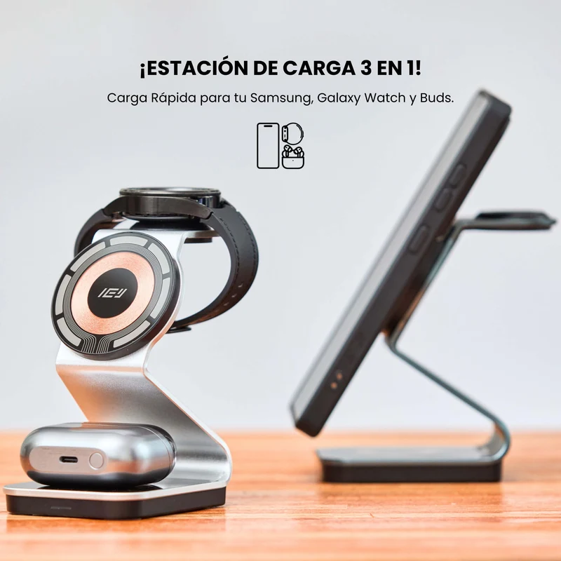 Combo MagSafe Samsung – Funda Ring & Estación de Carga Inalámbrica 3 en 1