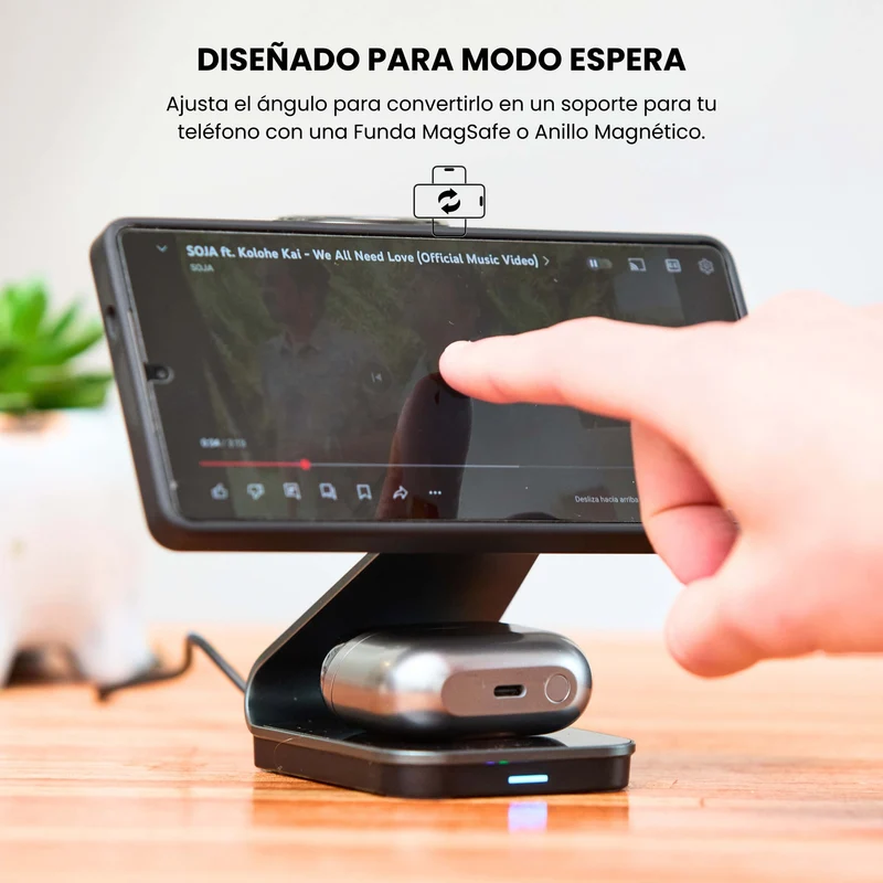 Combo MagSafe Samsung – Funda Ring & Estación de Carga Inalámbrica 3 en 1