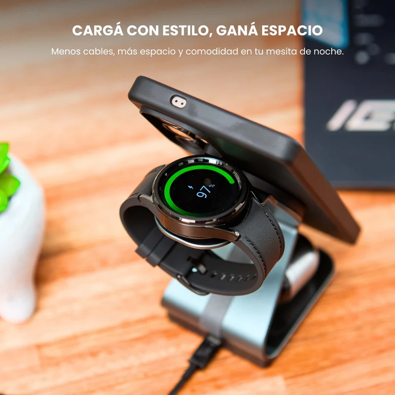 Combo MagSafe Samsung – Funda Ring & Estación de Carga Inalámbrica 3 en 1