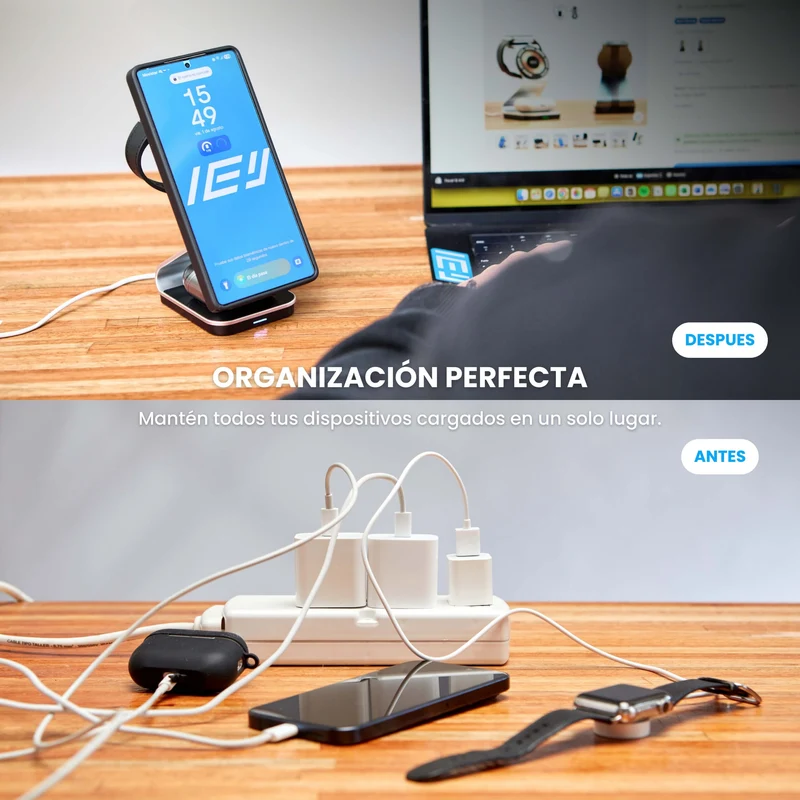 Combo MagSafe Samsung – Funda Ring & Estación de Carga Inalámbrica 3 en 1