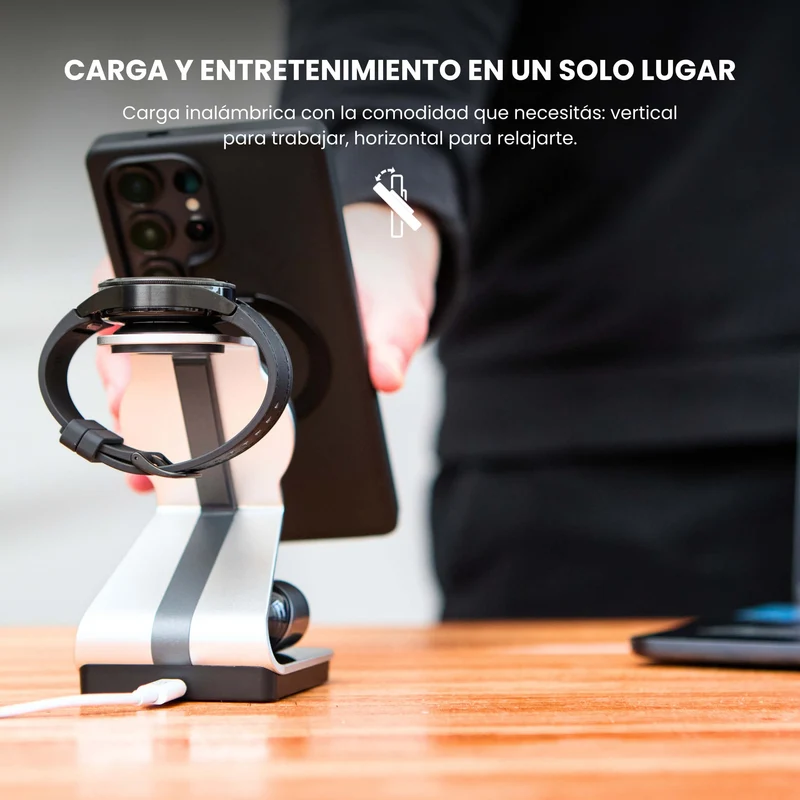 Combo MagSafe Samsung – Funda Ring & Estación de Carga Inalámbrica 3 en 1