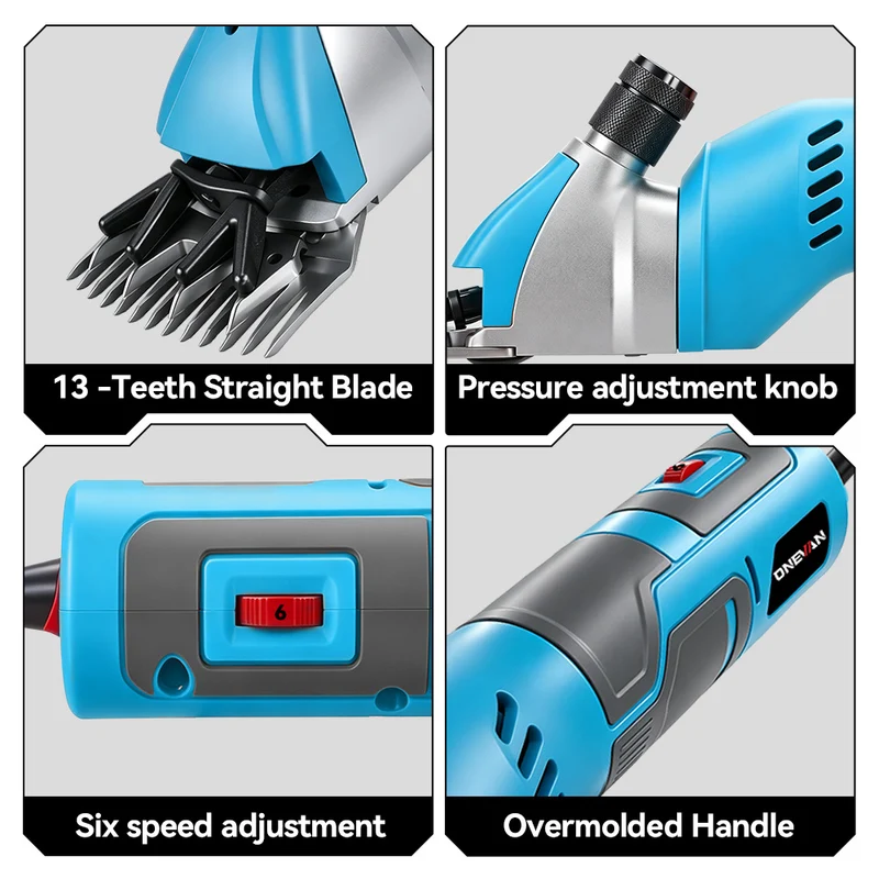 ONEVAN Electric Sheep Shears with 6-Speed Control – Corded Wool Clippers 13 Teeth