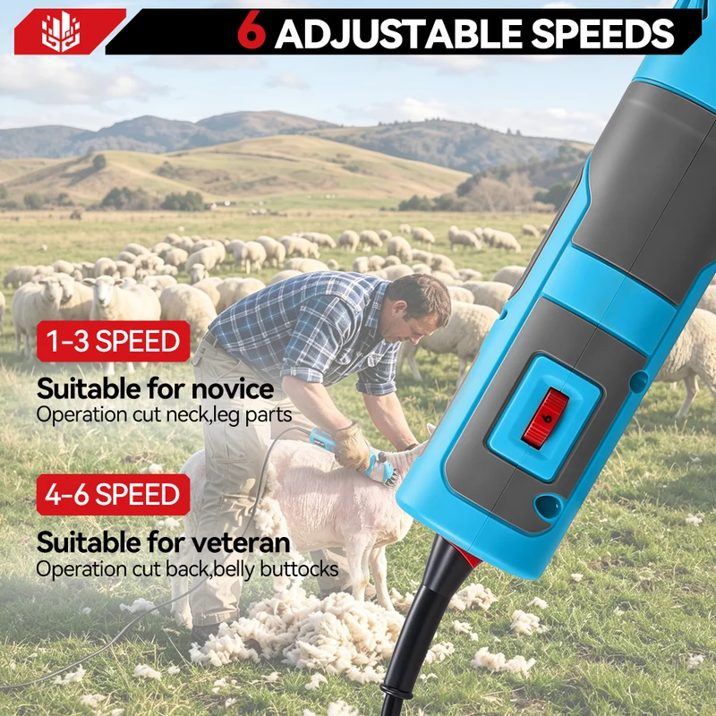 ONEVAN Electric Sheep Shears with 6-Speed Control – Corded Wool Clippers 13 Teeth
