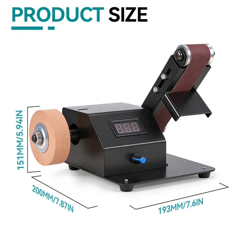 ONEVAN Corded Desktop Belt Sander 220V – 7-Speed Adjustable