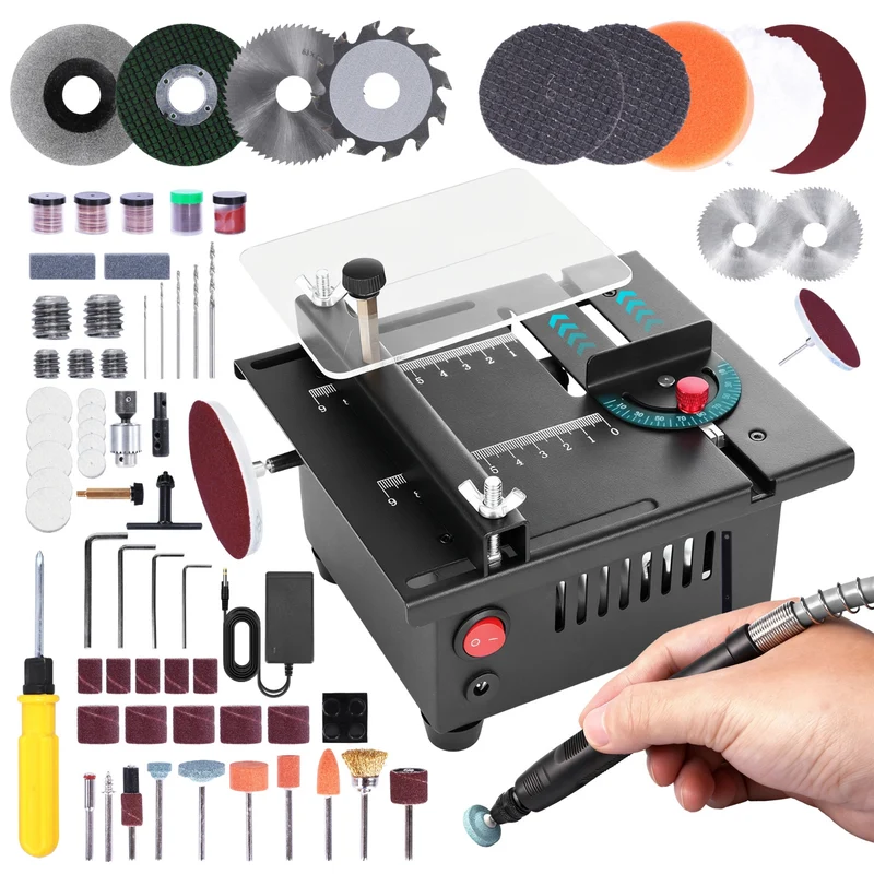 ONEVAN Corded Mini Table Saw 220V – 96W Compact Precision Cutter, 63mm Blade, 9000RPM