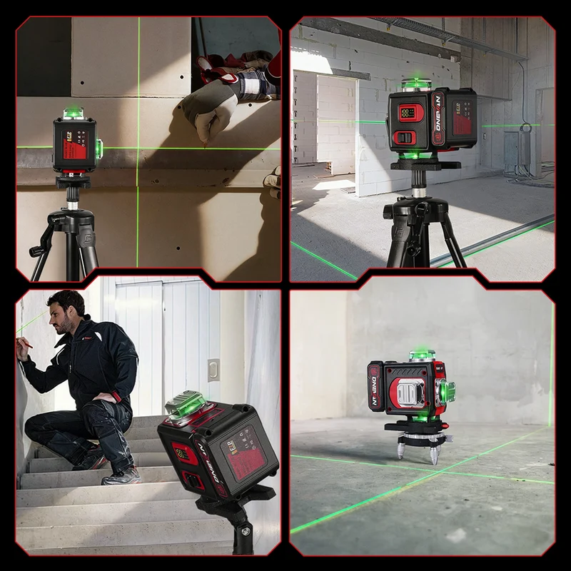 ONEVAN LK-822 16-Line 4D Laser Level | Digital Display | Rotatable Window & Base