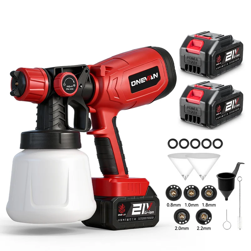 ONEVAN 1400ml Brushed Cordless HVLP Paint Sprayer | For Makita 18V Battery