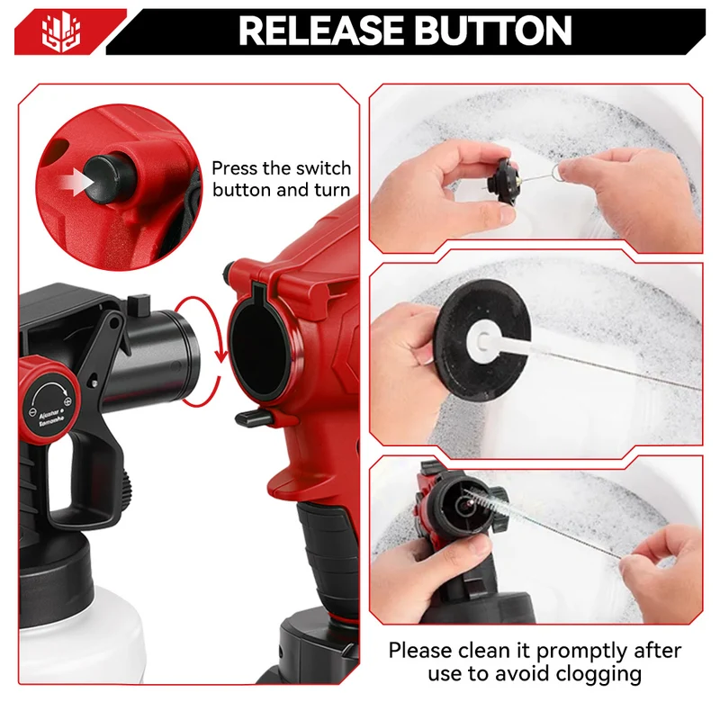 ONEVAN 1400ml Brushed Cordless HVLP Paint Sprayer | For Makita 18V Battery