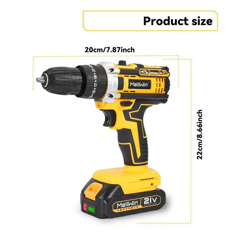 ONEVAN Brushless Cordless Impact Drill Set With 45 Accessories | For Makita 18V Battery