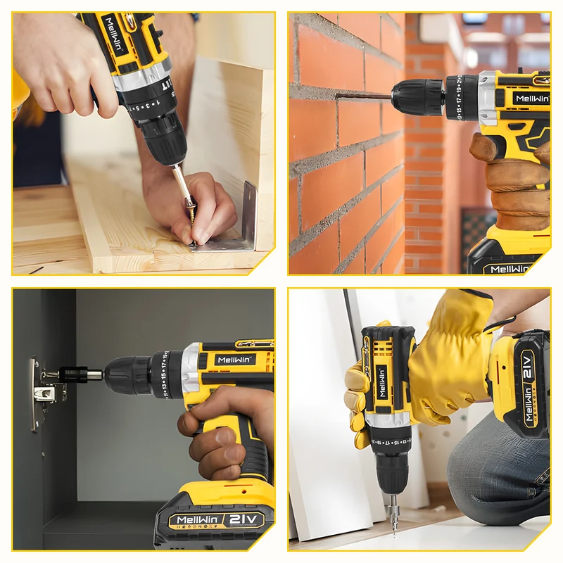 ONEVAN Brushless Cordless Impact Drill Set With 45 Accessories | For Makita 18V Battery