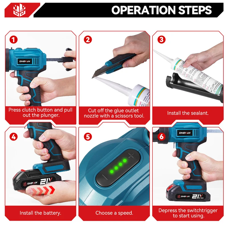 ONEVAN Cordless Electric Caulking Gun | For Makita 18V Battery