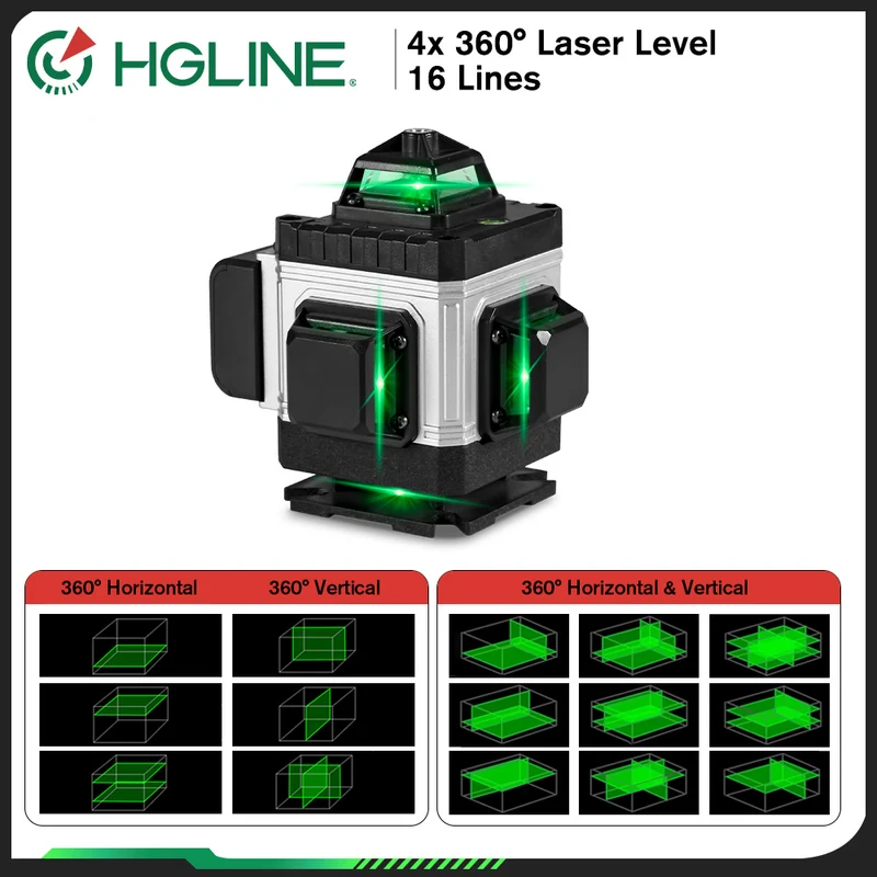 ONEVAN LK-804 Pro 16-Line 4D Green Laser Level | Self-Leveling | 360° Swivel Head with Tripod