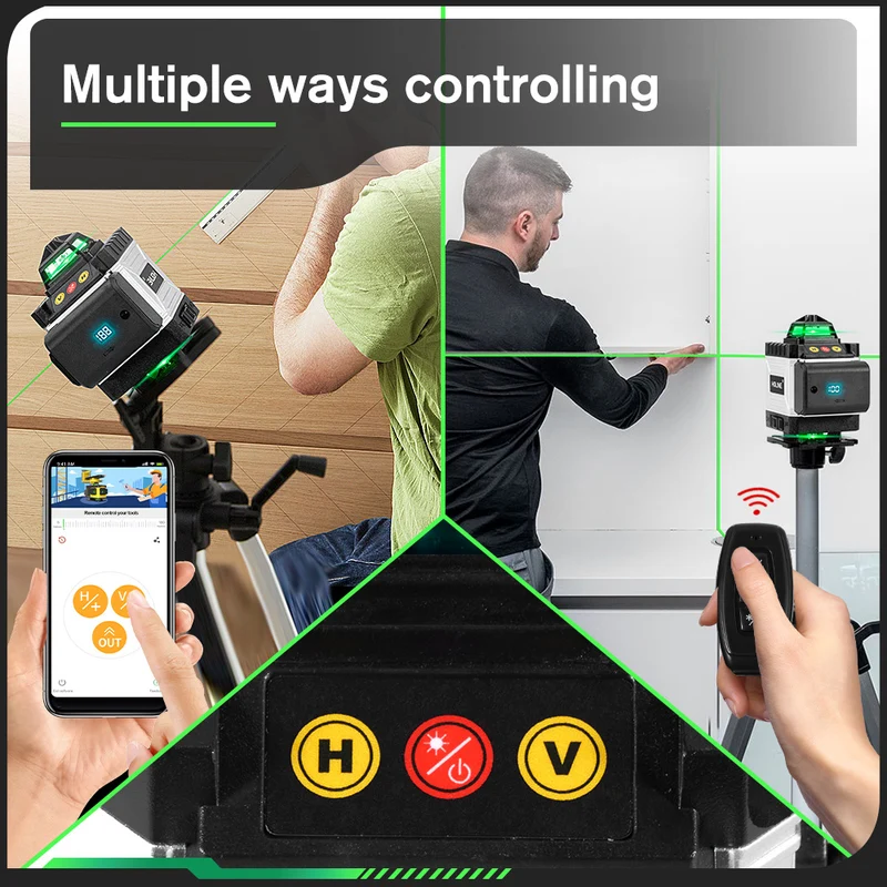 ONEVAN LK-804 Pro 16-Line 4D Green Laser Level | Self-Leveling | 360° Swivel Head with Tripod